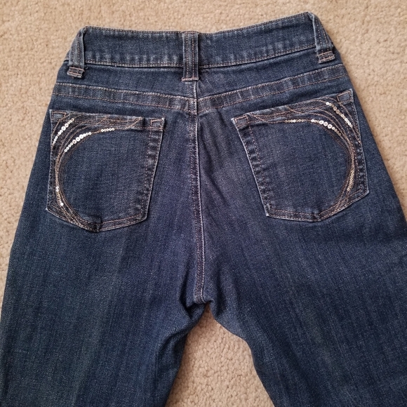 Lee Dark Wash Slender Waist Sequin Bootcut Jeans - Picture 10 of 14